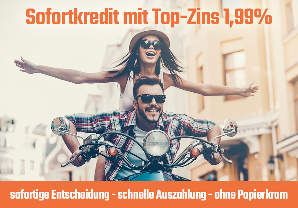 Sofortkredit mit Top-Zins ab 1,99%